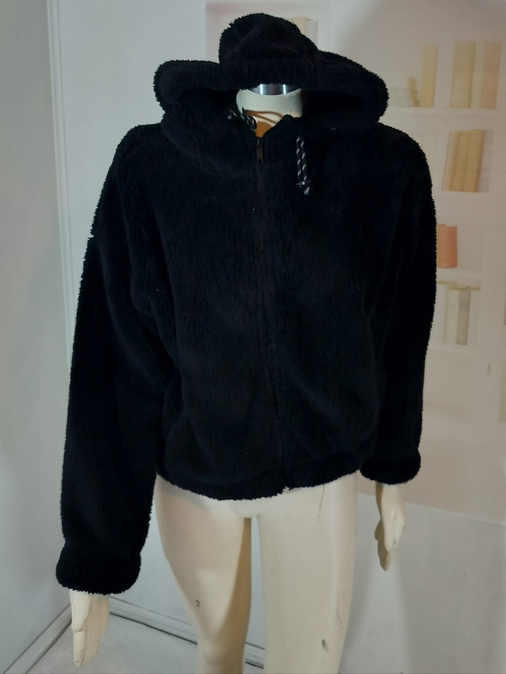 Calvin Klein Performance Black Plush Hooded Jacket - Women
